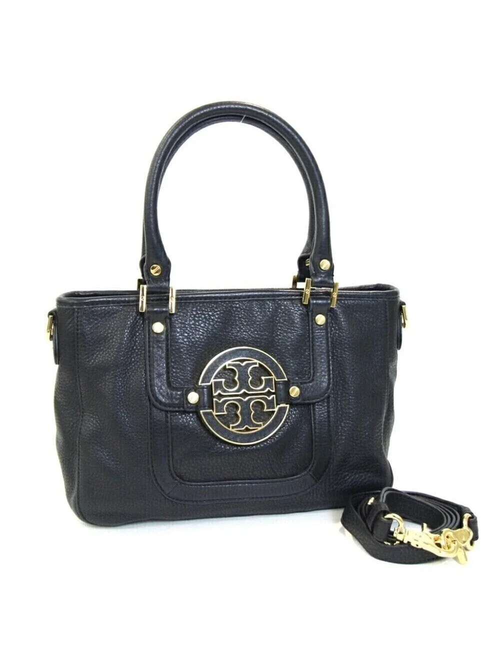 Tory Burch Thea Black Pebbled 2 way Bag IMMACULATE 3 section